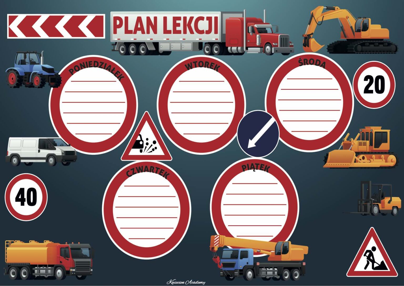 Plan lekcji do druku- materiał dla dziewczynek i chłopców