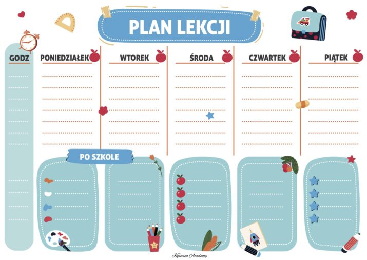 Plan Lekcji Dla Chłopca W Wieku Trzynastu Lat