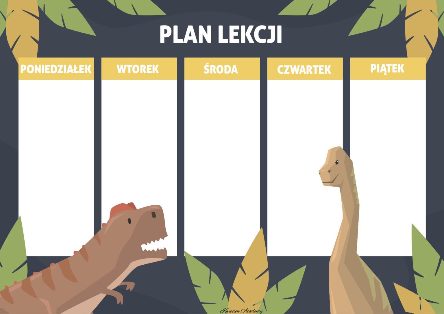 Plan lekcji do druku- materiał dla dziewczynek i chłopców