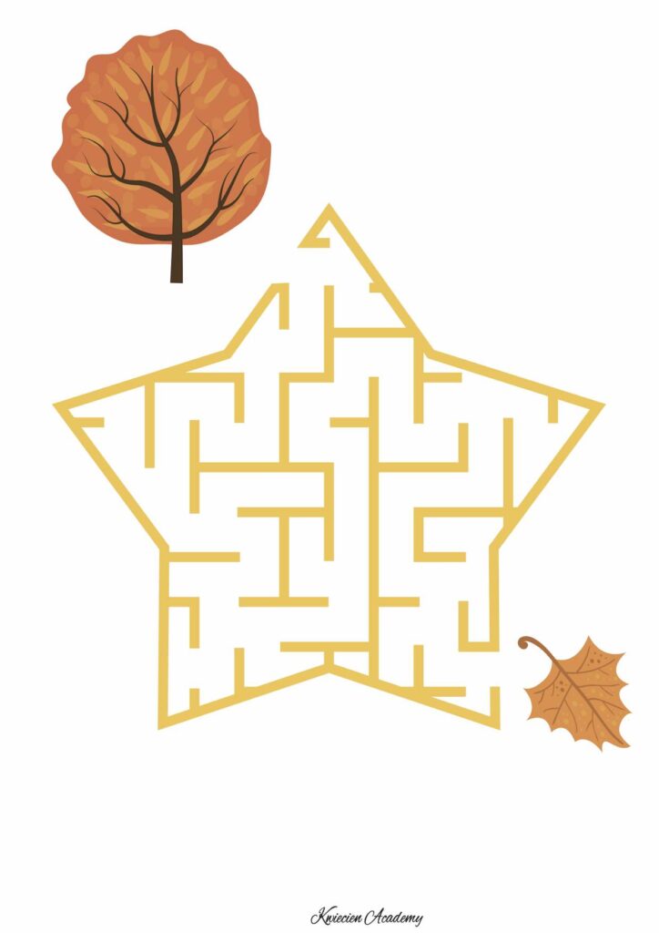 Jesień - labirynty dla przedszkolaków