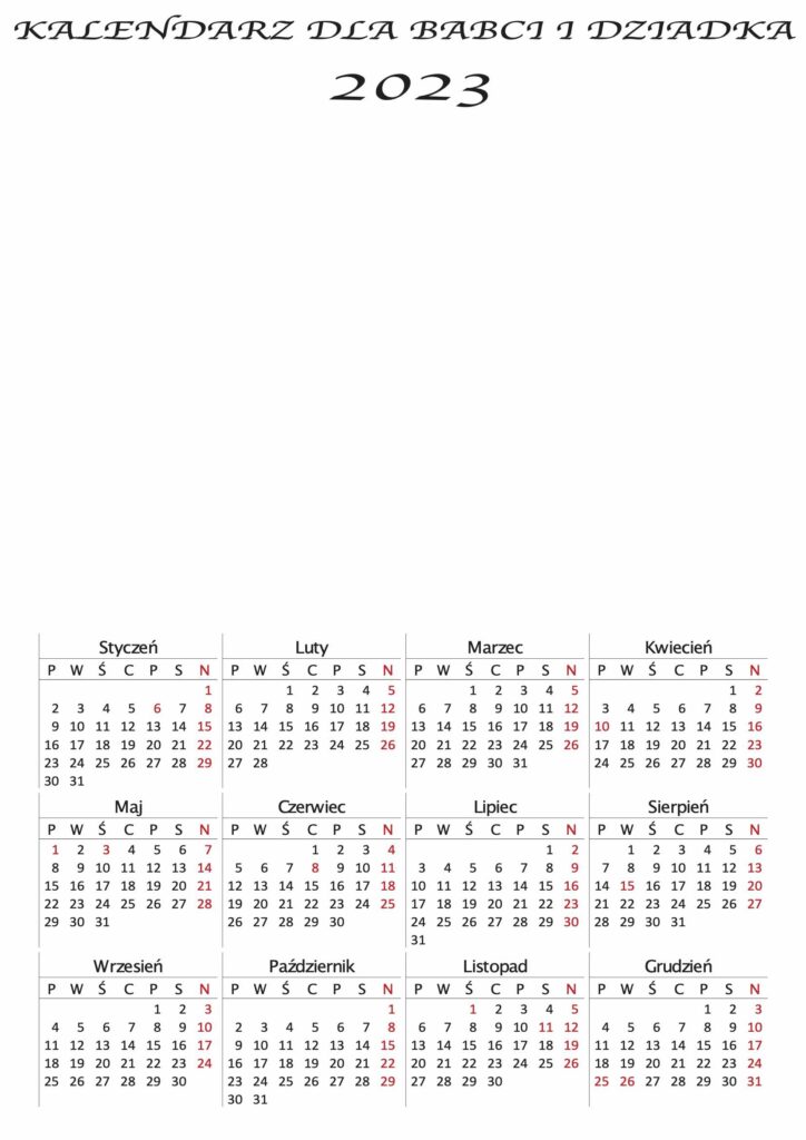 pusty kalendarz 