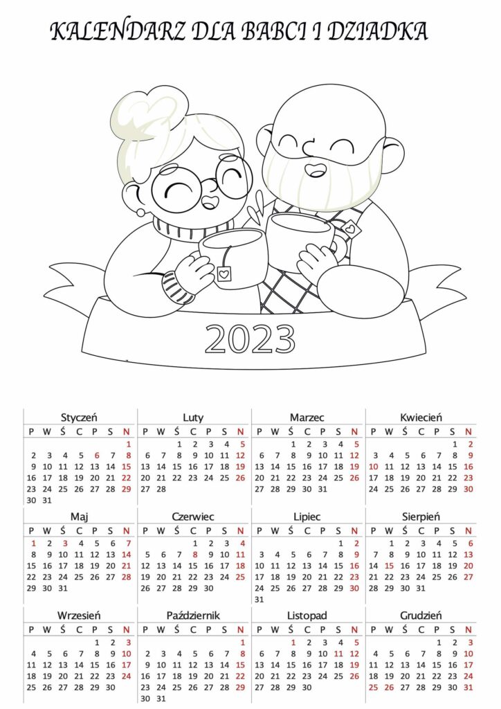 kalendarz 2023 dla babci i dziadka