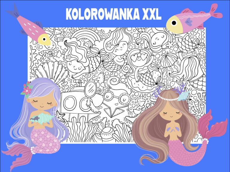 Kolorowanka xxl Syrenki