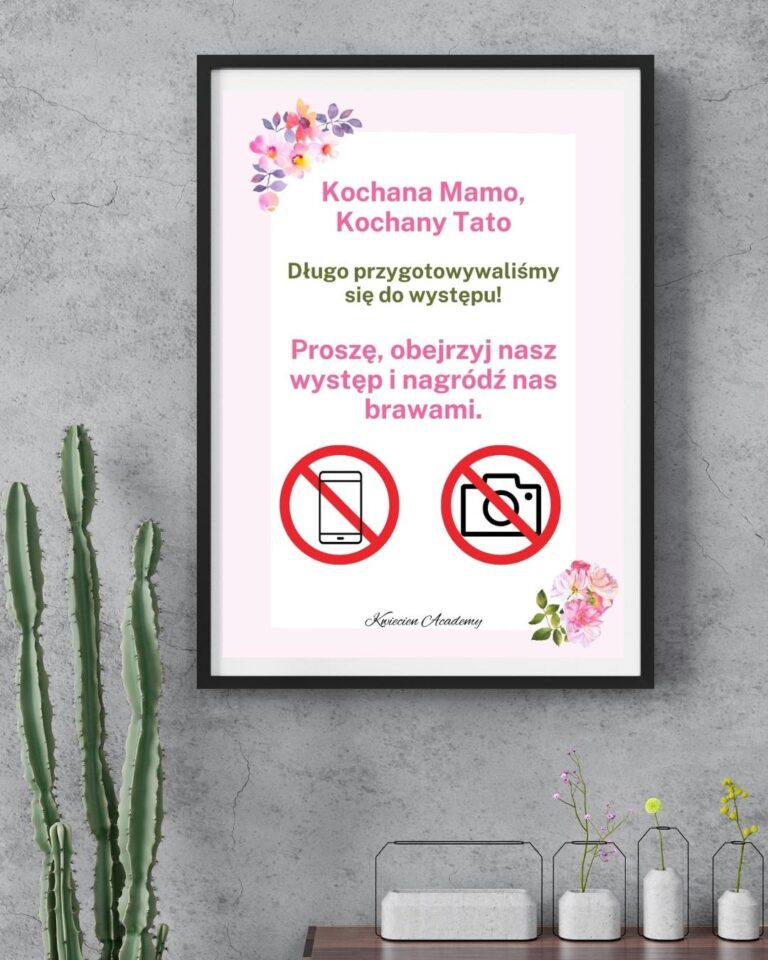 Plakat informacyjny dla rodziców — oglądaj nie nagrywaj
