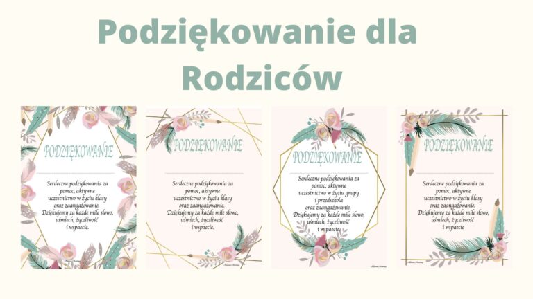 Podziękowania dla rodziców