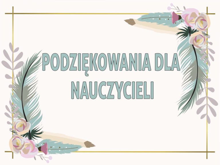 Podziękowanie dla nauczycieli