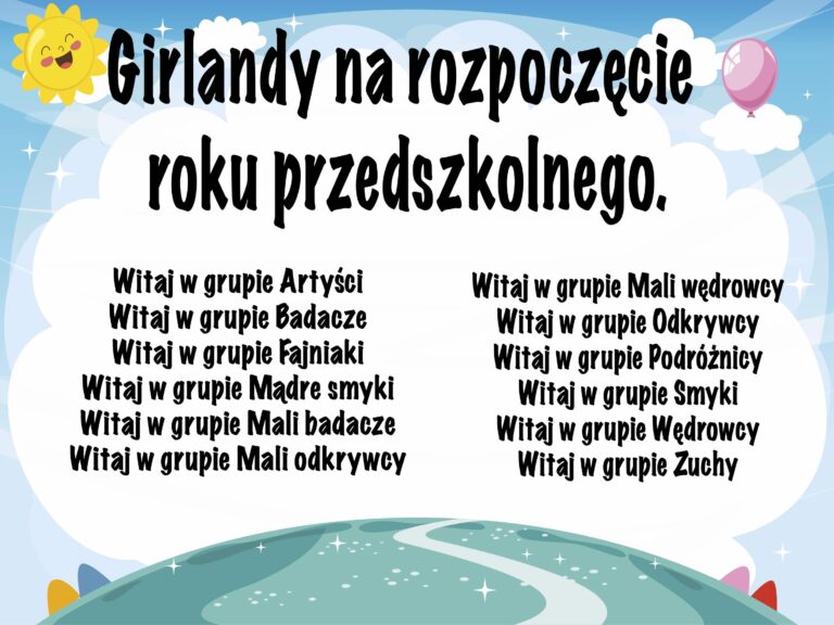 Girlandy na rozpoczęcie roku przedszkolnego