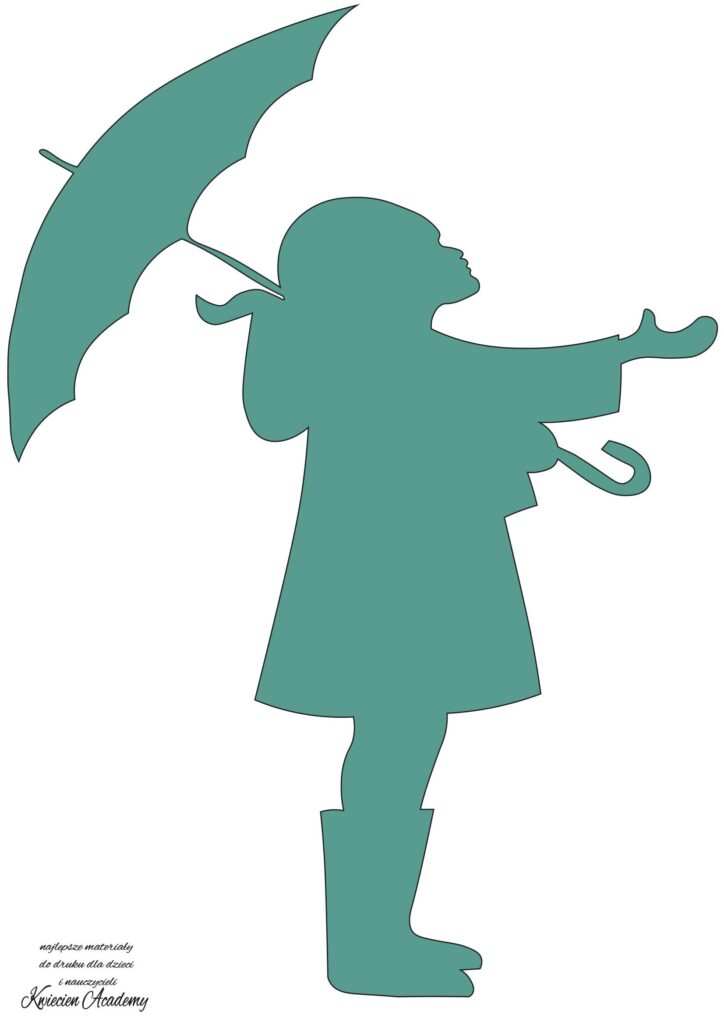 dziewczynka z parasolem szablon
