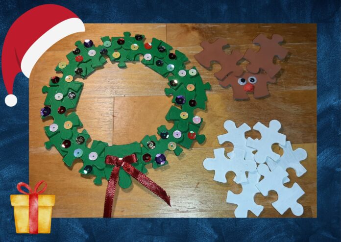 Świąteczne ozdoby DIY z puzzli