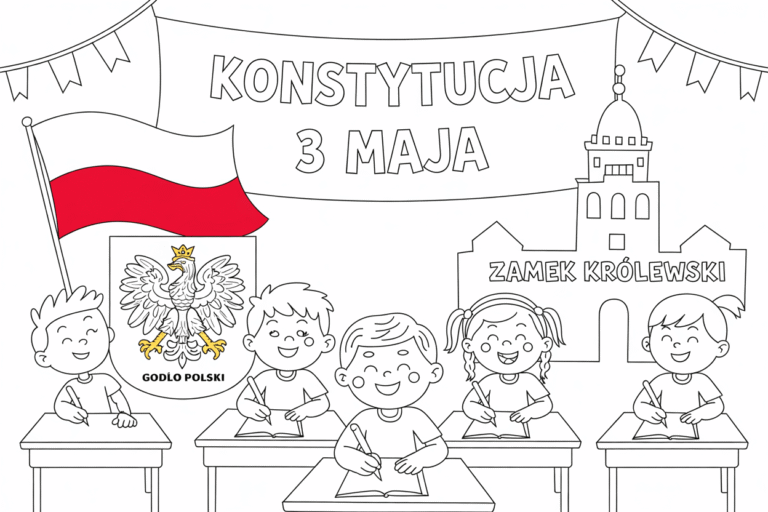 Patriotyczne kolorowanki 3 maja