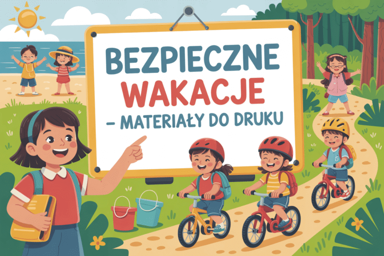 Bezpieczne wakacje – zestawy do druku