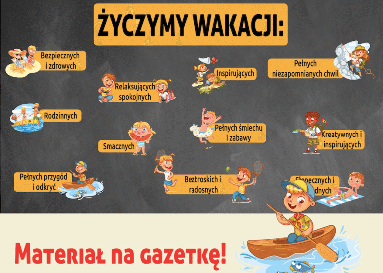 Gazetka szkolna Życzenia Wakacyjne