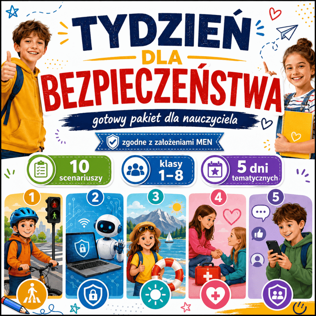 Tydzień dla Bezpieczeństwa w szkole – plan na 5 dni dla klas 1–8