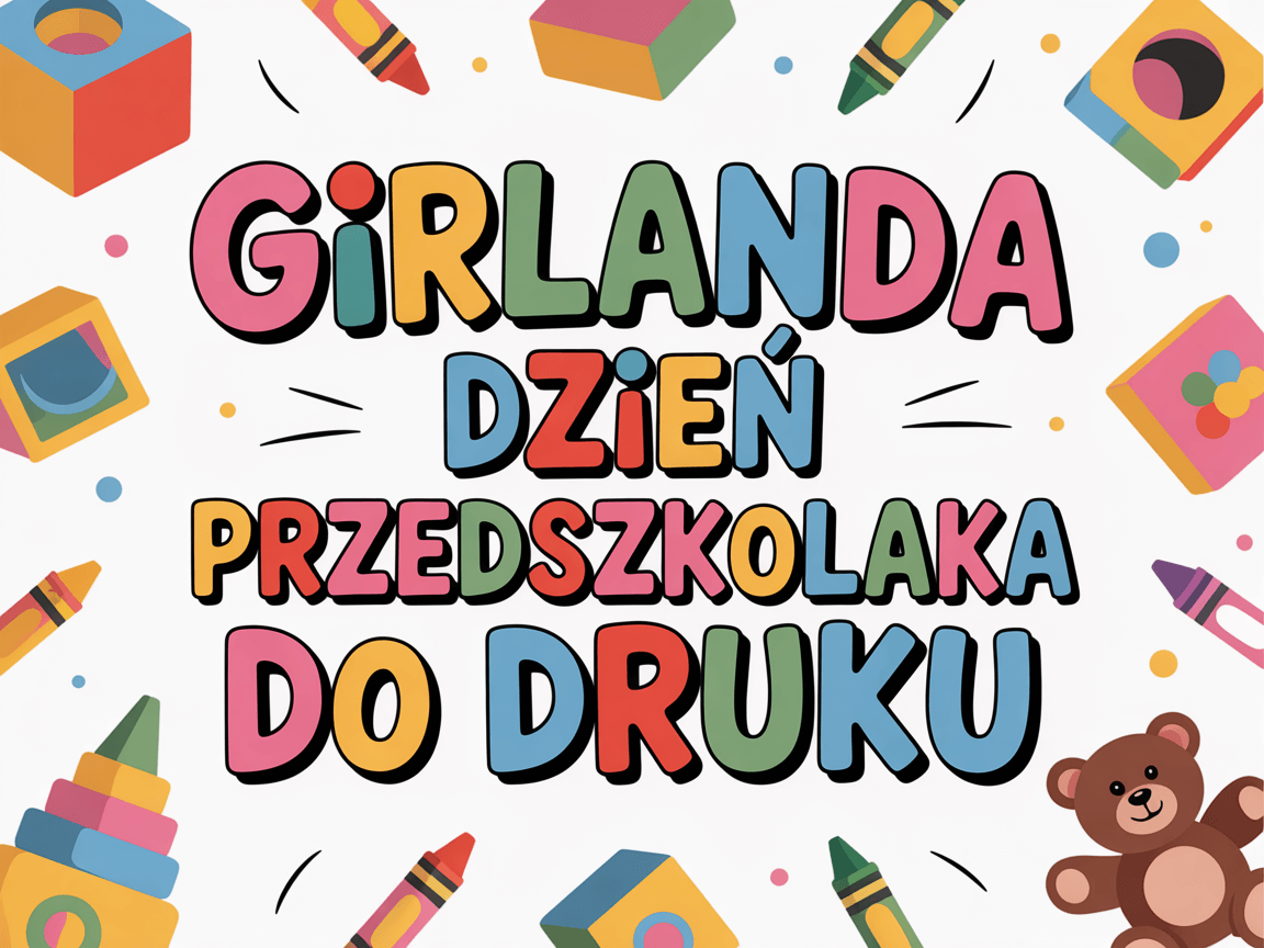 Napis i girlanda na Dzień Przedszkolaka do druku – sprawdzone materiały z Kwiecień Academy