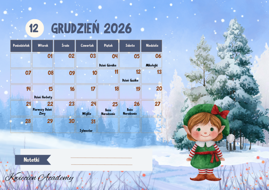 grudzien kalendarz