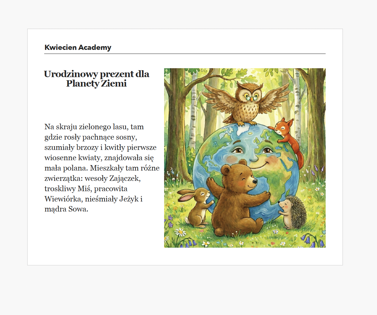 Bajka terapeutyczna dla dzieci o ekologii – jak rozmawiać z dziećmi o planecie