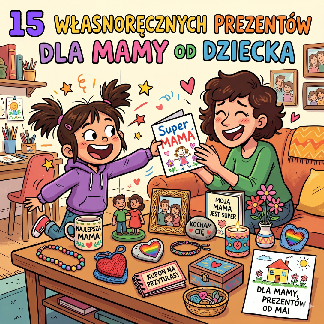 15 własnoręcznych prezentów dla mamy od dziecka