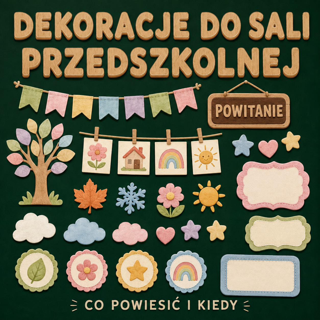 Dekoracje do sali przedszkolnej — co powiesić i kiedy