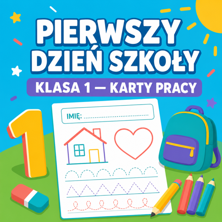 Pierwszy dzień szkoły klasa 1 — karty pracy i co z nich wyczytasz