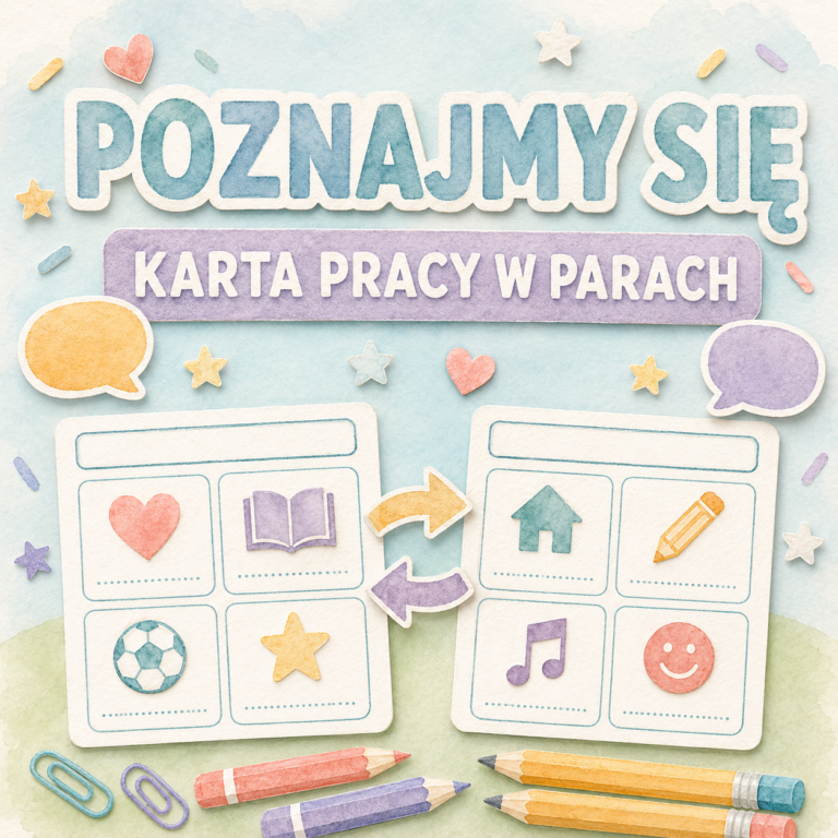 Poznajmy się — karta pracy do pracy w parach