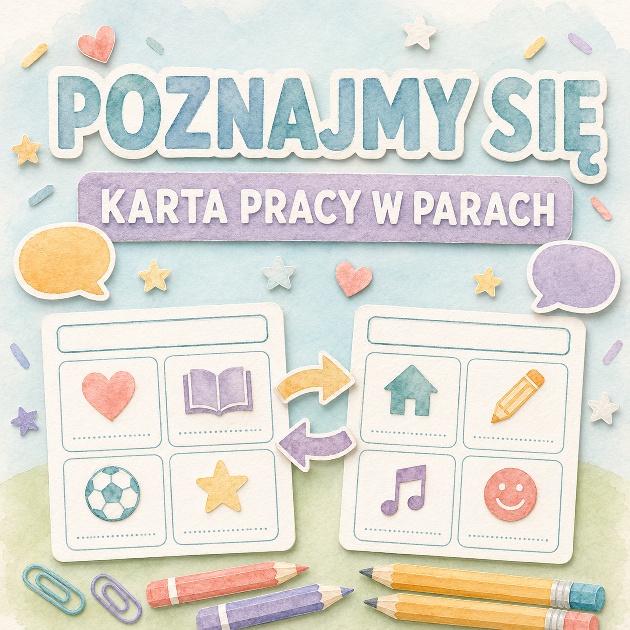 Poznajmy się — karta pracy do pracy w parach