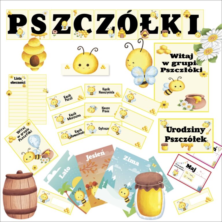 Zestaw na rozpoczęcie roku dla grupy Pszczółki — dekoracje i materiały do druku