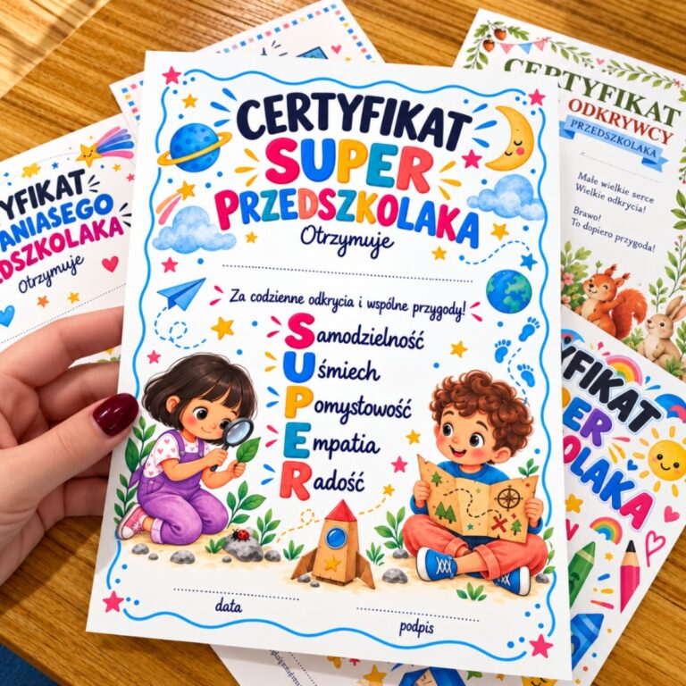 Certyfikaty na Dzień Przedszkolaka – 11 wzorów do druku
