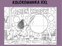 Kolorowanka XXL na Dzień Kropki – 16 stron A4 do sklejenia w jeden duży plakat, Kwiecień Academy