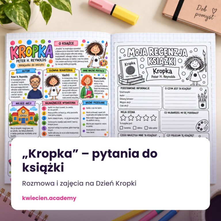 „Kropka” Peter H. Reynolds – pytania do książki i zajęcia na Dzień Kropki