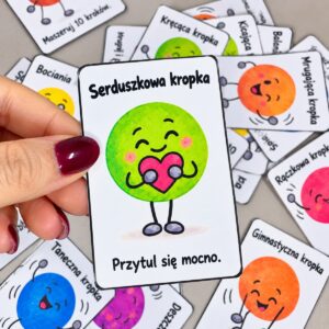 Kropkowe karty ruchowe – 30 kart – materiał do druku PDF, Kwiecień Academy