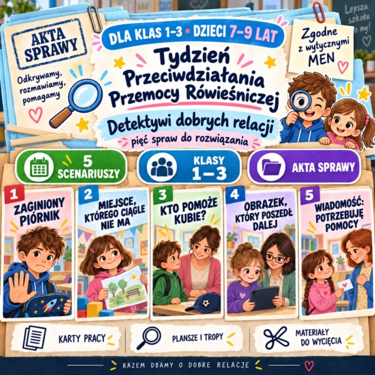 Detektywi dobrych relacji – pakiet na Tydzień Przeciwdziałania Przemocy Rówieśniczej dla klas 1–3
