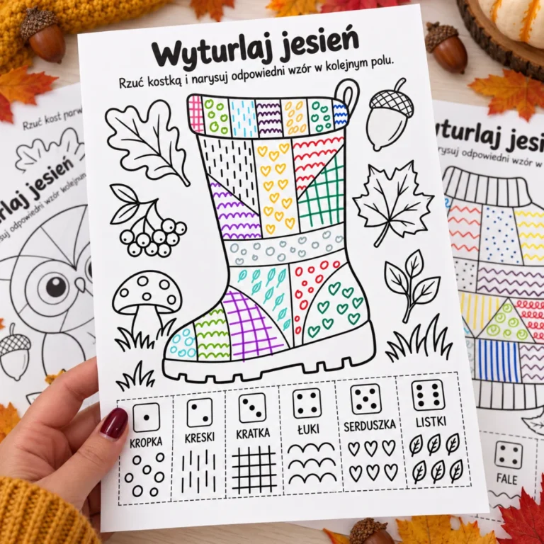 Wyturlaj jesień – 20 jesiennych kart pracy z kostką