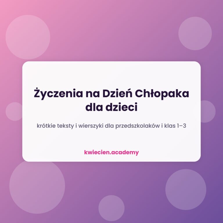 Okładka: Życzenia na Dzień Chłopaka dla dzieci – krótkie teksty i wierszyki dla przedszkolaków i klas 1–3